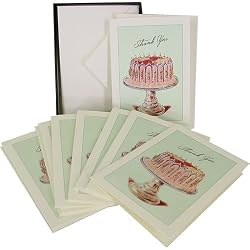 Cake Pastry Glitter Cavallini Boxed Cards and Envelopes, Set of 10 with Vintage Look