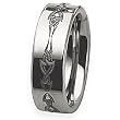 Tungsten Carbide Ring with Tribal Design (8.0 mm) - Sizes 7-13