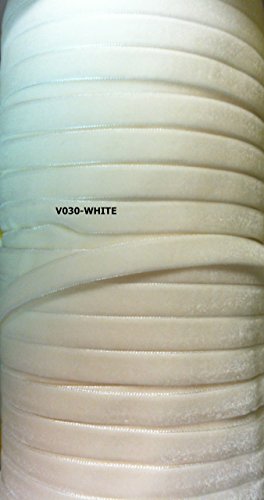 7/8 Velvet Ribbons- 5 Yards- 22 Colors (White)