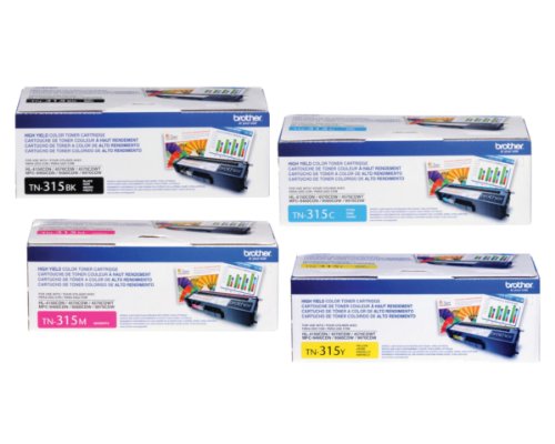 Brother TN-315BK TN-315C TN-315M TN-315Y OEM High Yield Toner Cartridge Set