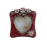 Victorian Rose Picture Frame Heart Shaped Red 3