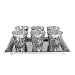 Jerusalem Shot Glass Set with Tray - Silverplated