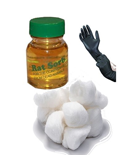 Rat Sorb (1oz) Odor Eliminator for Dead Rodents w/ InPrimeTime Gloves & Dispenser Pads