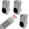 HandyNow Funksteckdosen SET: 3 x Funksteckdose + 1 Fernbedienung f�r den Innenbereich silber / Alu Design