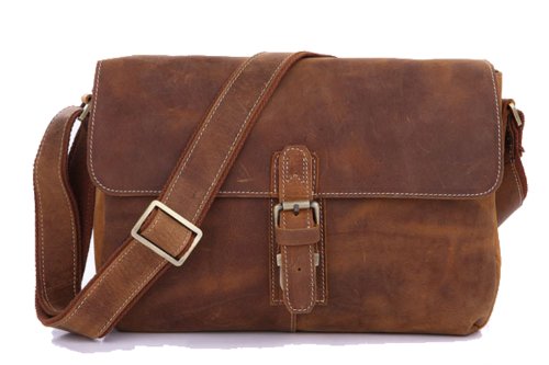 SAIERLONG Men's messenger top handle handbags brown Genuine Leather