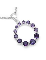 1.24 Carat Genuine Amethyst 925 Sterling Silver Pendant
