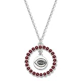 MLB Cincinnati Reds Necklace W/ Red Crystal Wreath
