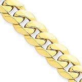 8.75mm, 14 Karat Yellow Gold, Beveled Curb Chain - 20 inch