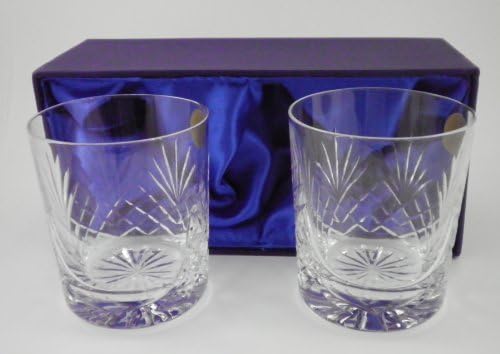 Personalised Pair of Cut Crystal Whisky Tumblers - Whiskey Glasses by Personalised Memento Co