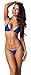 COQUETA Brazilian Teeny Micro Thong Mini Bikini Swimsuit G String BLUE-SMALL