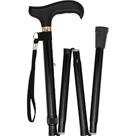 Black Adjustable Folding Cane