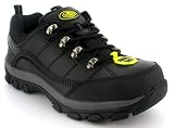 Rugged Outback "Paraguay" Mens Leather Steel Top Cap Safety Trail Shoes En Iso 20345:2004 Sb - Black Action Leather