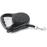 Aipet Retractable Dog Leash - Ribbon Lead for Training, Backyard Use and Walking Dogs - Easy to Grip Handle - Pet Training (Black)