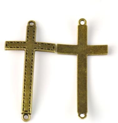 10pcs Bend Cross Charms for Friendship Bracelet Jewelry Making 2.09x0.79 Inch,pt-719