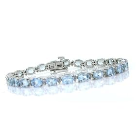 8.00ct Aquamarine and Diamond Bracelet in 14Kt White Gold by Mytreasurez