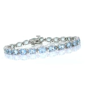 8.00ct Aquamarine and Diamond Bracelet in 14Kt White Gold by