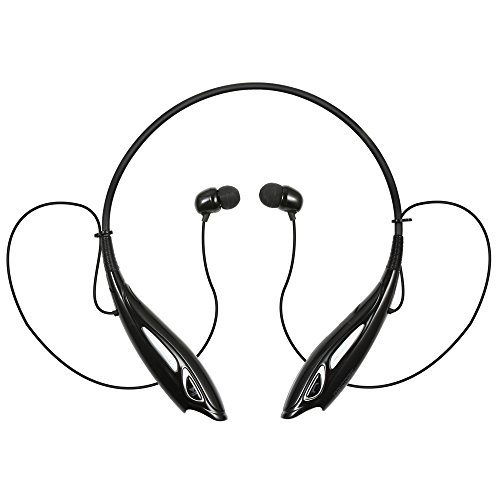 Fetta Universal Wireless Bluetooth Headset Stereo Music Headphone Vibration Neckband Style Earphone For iPhone 6 6S 6Plus,Samsung Glaxy S5 Note,HTC,LG,iPad And Other Enabled Bluetooth Devices (Black)