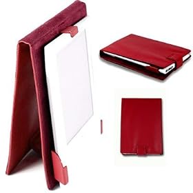 MiniSuit Leather Case for Amazon Kindle with Adjustable Leather Stand fit Kindle 1st Gen Only (Red)