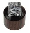BROWN WOOD PLUG WITH CRYSTAL STONE 3/4" - Sold Individually