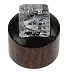BROWN WOOD PLUG WITH CRYSTAL STONE 3/4" - Sold Individually