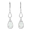 Earrings With 2.15ctw Diamonds and Created Opals Made in White Gold Length 44mm