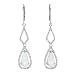 Earrings With 2.15ctw Diamonds and Created Opals Made in White Gold Length 44mm