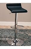 Contemporary Adjustable Height Bar Stool in Black Leather like Vinyl with C ....