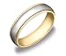 Men's 14k Gold "Two-Tone" 6mm Comfort Fit Wedding Band Ring, Size 9.5