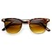 zeroUV - Retro Classic Metal Half Frame Horn Rimmed Sunglasses