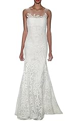 Sheer Lace Sleeveless Mermaid Tulle  Dress with a Brush/Sweep Train 