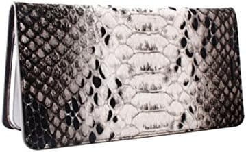 Smartphone Case for Samsung Galaxy S6 Edge and Galaxy S6 - Fine Leather Snake Pattern Diary, 100% Handmade Premium (Dark Gray)