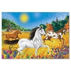 Horses in Meadow 100 pc Jigsaw Puzzle by Melissa & Doug