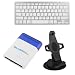 GTMax Strap & Desk Mount Stand + Silver Bluetooth Wireless Full size Ultra Slim Keyboard + Mini Brush for Apple iPad 2 2nd Generation Wifi/3G 16GB 32GB 64GB Tablet ( Latest Generation )
