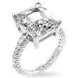 WOMEN'S RINGS STERLING SILVER & VERMEIL W/CLEAR CZ - Rectangle