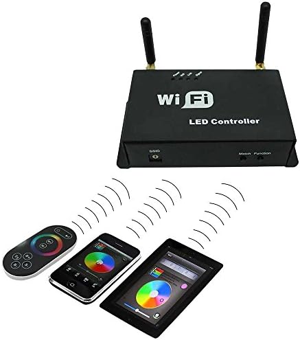 KevinDeal(TM) Android Mobile Samsung Galaxy S3 S4 S5 iPhone 4 4S 5 5S WIFI Wireless Touch Remote LED RGB Light Lighting Strip Controller