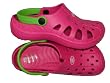 Kid's Pink with Green Strap Clogs
