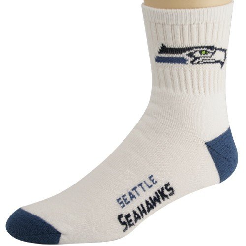 Seattle Seahawks NFL Football Sports Team Logo Men's Quarter Crew Socks Size 8-13