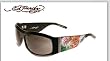 ED HARDY EHS 007 ALIVE AWARE BLACK PLASTIC GREY LENS SWAROSKI CRYSTAL SUNGLASSES