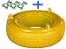 Plastic Tire Swing with 3 clevis, Yellow