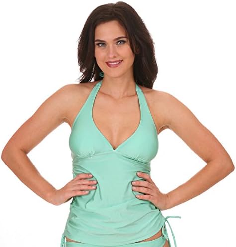 Heat Swimwear Solids Tankini (medium, Pistashio)