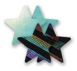 Nippies Rainbow Aqua Star Waterproof Self Adhesive Fabric Nipple Cover Pasties