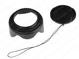 Produkt-Bild: Tinxi 58mm 58 mm Sonnenblende Gegenlichtblende Lens Hood + Objektivdeckel f&uuml;r Canon