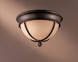 Minka Lavery Aspen II 976-1-138 Round 2 Light 120 watt (7"H x 12"W) Flush Mount in Aspen Bronze