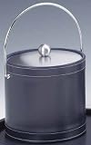 Review Kraftware  / Kraftware 51168 Stitched Navy 3 Quart Ice Bucket with Bale Handle, Bands and Metal Cover