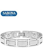 Sabona 34770 Executive Symmetry Silver Magnetic Bracelet, Medium