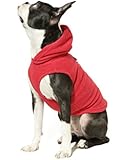 Gooby Every Day Fleece Cold Weather Dog Vest with Hoodie for Small Dogs, Red, Small