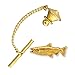 Creative Pewter Designs King Chinook Salmon Ocean Fish Large 22k Gold Plated Tie Tack, Tie Pin, Jewelry, FG040TT