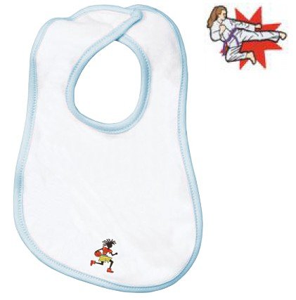 Embroidered Infant Terry Bib with the image of: female martial arts