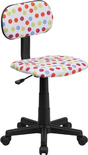 Flash Furniture BT-D-MUL-GG Multi-Colored Dot Printed Computer Chair, Green/Pink/Red/White/Light Blue