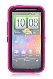 HTC Inspire 4G Hybrid Dual Protector Case - Black/Pink (Package include a H ....